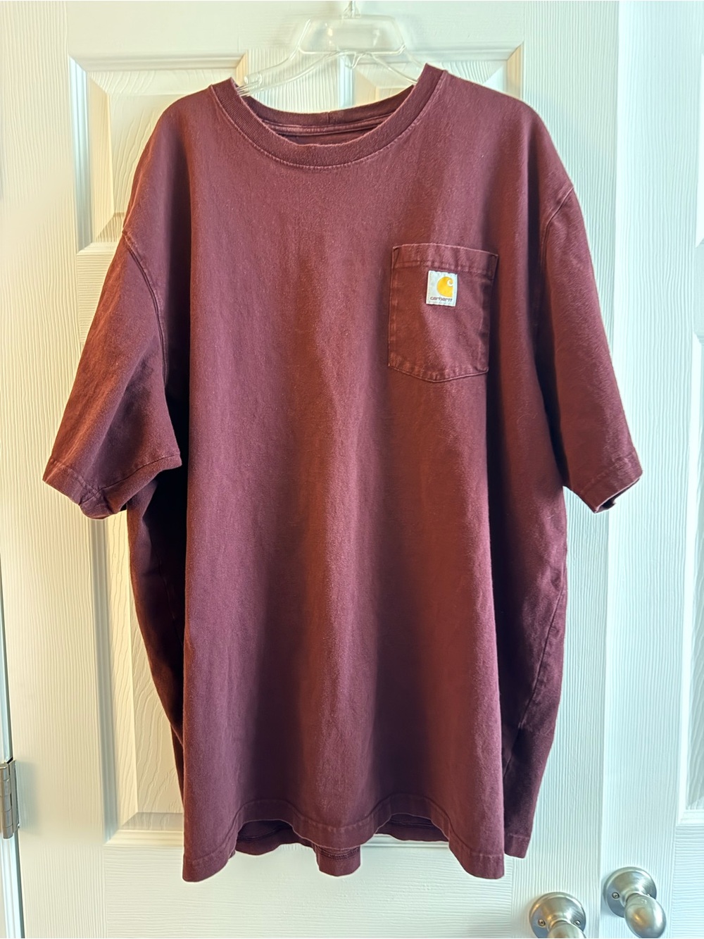 Carhartt Men's Short Sleeve Pocket T-Shirt — Maroon